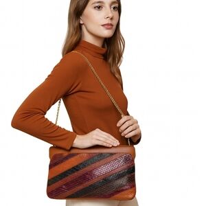 Vintage Snakeskin  Chain shoulder‎ bag